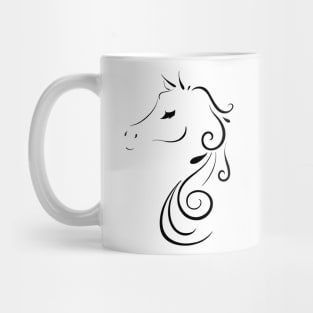 Elegant Horse Swirls with Eyelashes Mug